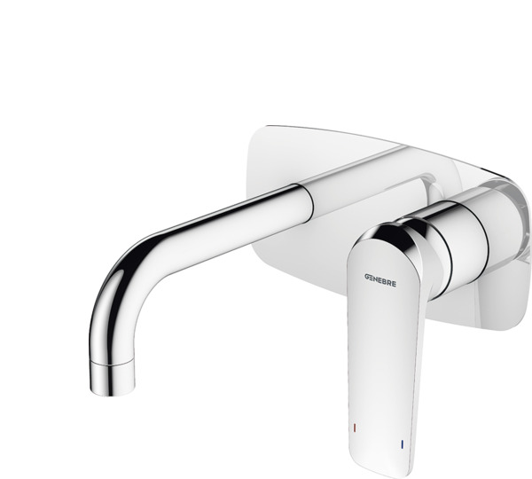 Monomando de lavabo empotrado caño 16 cm Cromado Kode